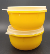 Vintage Tupperware Toys Yellow Play Bowls with Lids Set of 2 1970s 80s