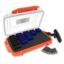 SD by Durable, Waterproof SD Card Case SD Case Holds 35 SD Cards Upright ...