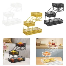 Fruit Basket Kitchen Organizer 3 Tiers Metal Home Decoration Fruit Bowl Display