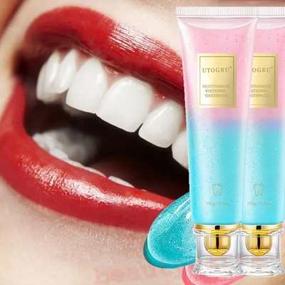 2Pcs 100g Niacinamide Intensive Whitening Toothpaste Fresh Breath Teeth Cleaning