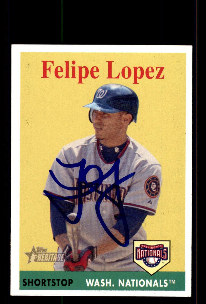 Signed Baseball Card Auto Felipe Lopez 2007 Topps Heritage #55