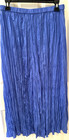NWT $198 EILEEN FISHER Crushed Silk A-Line Midi Skirt M Blue (Ultramarine)