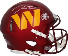 Terry McLaurin & Jayden Daniels Commanders Signed Riddell Speed Authentic Helmet