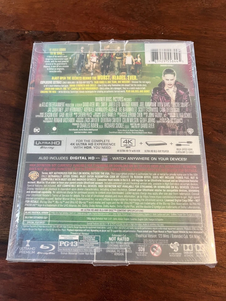 Suicide Squad:Pre-Ordered/steelbook/1st. ed./NEW/4K UHD, B.R., Dig./FREE CASE Foto 2 de 4