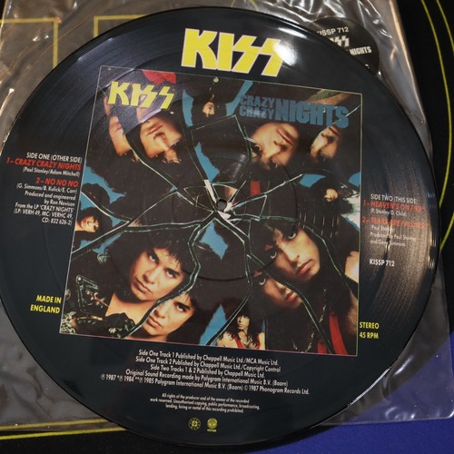 "KISS ""CRAZY CRAZY NIGHTS"" PICTURE DISC 4 TRACKS, hype sticker" EX+ COND - Picture 2 of 2