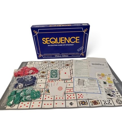 1995 Deluxe Sequence Game Jax ~ Cushioned Mat & Reversible Chips ~ 100% COMPLETE