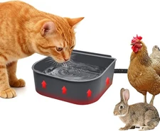 Dog Heated Water Bowl for Crate Cage No Freeze Water Bowl for Outdoor 0.27 Gallo