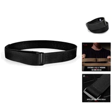 Stiffened 2-Ply Black EDC Gun Belt - Adjustable for Concealed Carry Excellence