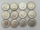 12 COIN LOT CIRCULATED 1964 90% SILVER KENNEDY HALF DOLLARS 50c