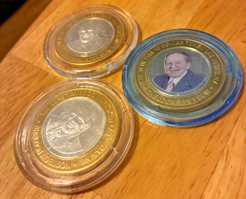 lot (3) Venetian Casino Sheldon Adelson Marina Bay Sands Silver Clad