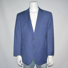 DAVID DONAHUE Ryan 100 Wool Navy Check Two Button Sport Coat Sz 48R