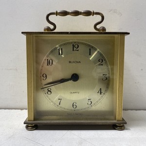 Bulova Clock Gold Tone Quartz Table Desk Made In Germany Analog