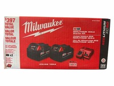 NEW Milwaukee M18 Redlithium XC5.0 Starter Kit 2 Batteries 48-59-1852B