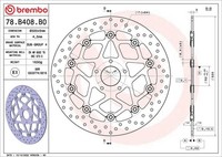 2X Brembo 78B408B0 Bremsscheibe Vorne Schwimmend, 320/52X5Mm 5X80Mm, Befestigung