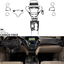 24Pcs Real Carbon Fiber Full Interior Trim Upgrade Dash Kits For Acura MDX 14-20