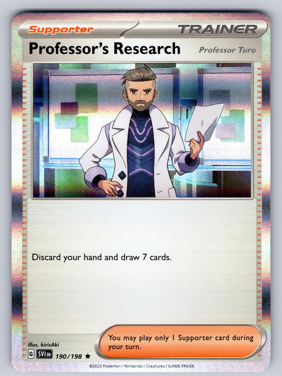 Professor's Research (Professor Turo) 190/198 Holo Scarlet & Violet Pokemon NM