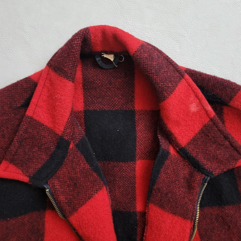 Camisa Chaqueta Cremallera Vintage Años 40 50 Talla King XXL-T Búfalo Franela Lana Cuadros Foto 3 de 4