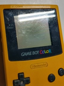 Nintendo Game Boy Color yellow GBC CGB-001 !!SCREEN BURN, BUTTON LAG, VOL ISSUES