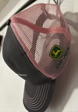 Cap Hat Stotz Equipment John Deere Hat Pink and Gray