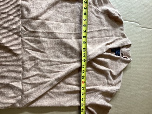 Suéter envolvente para mujer Tahari Pure Luxe 2 capas cachemir drapeado cuello talla L marrón camel - Imagen 7 de 11