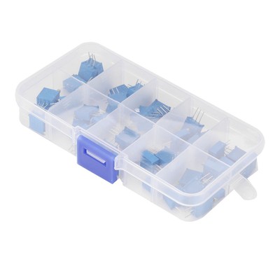 50Pcs 10 Werte Blau Variable Resistor Trimmer Pot Sortiment Elektronische K AK