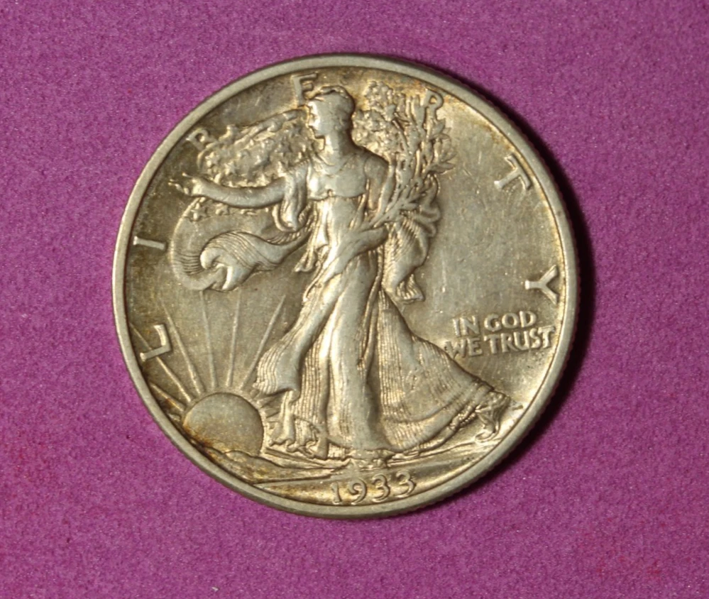 稀少年号)アメリカ ウォーキング リバティ 50セント銀貨 1933 S 1933 S