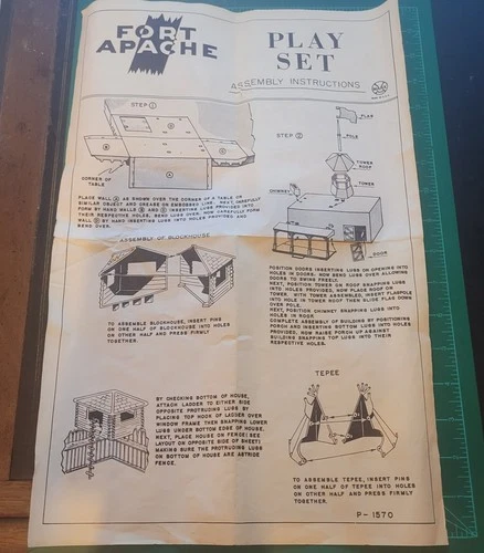 VINTAGE original Marx Fort Apache Instruction P-1570