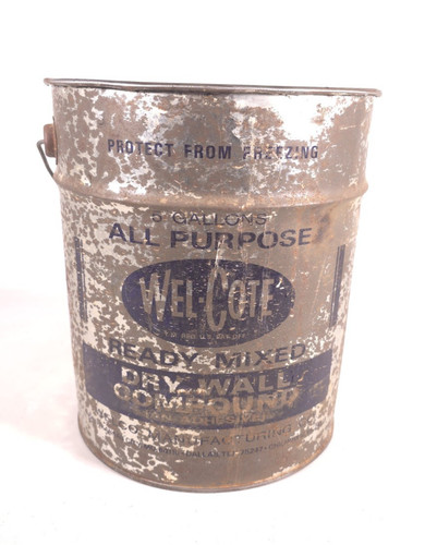VTG 5 GALLON STEEL DRY WALL COMPOUND  BUCKET MADE IN USA, FEED, FIRE PLACE