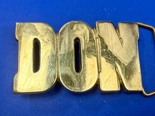Custom Name DON Cutout Vintage Solid Brass 1970's Baron Buckles Belt Buckle