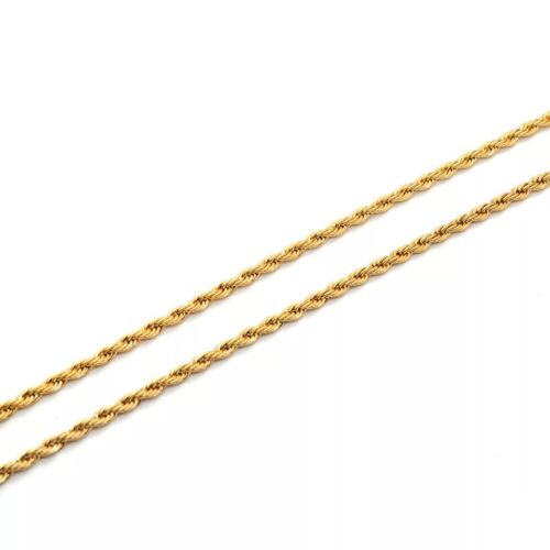 18K Yellow Gold GP 3MM Twist Rope Chain WOMEN MEN Solid Charm Necklace GIFT - Picture 3 of 11