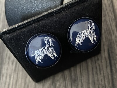 Paul Smith Afghan Dog Homer Metallisch Blau Manschettenknöpfe
