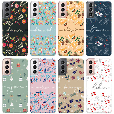 Personalisierte Handyhülle Weihnachten Name Silikon Cover für Samsung S22 S23 S24