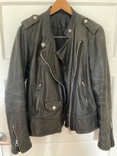 Madewell Black Washed Leather Moto Biker Jacket Motorcycle Women's Size Xs E0490