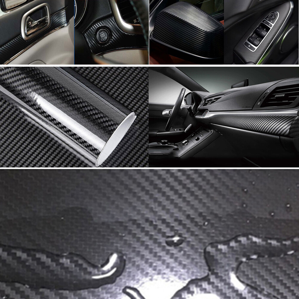 5D Waterproof Carbon Fiber Vinyl Car Wrap Sheet Roll Film Sticker Decal ...
