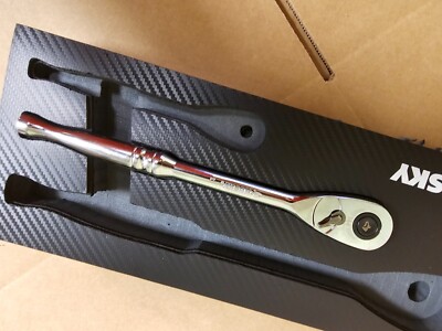 BRAND NEW HUSKY 3/8 Drive CHROME POLISH RATCHET Long Beam Extended 2.5 Arc Swing