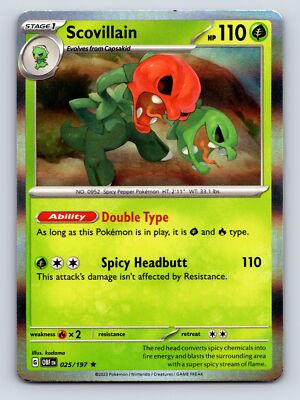Stage 1 Scovillain HP 110 Double Type Ability Spicy Headbutt Green