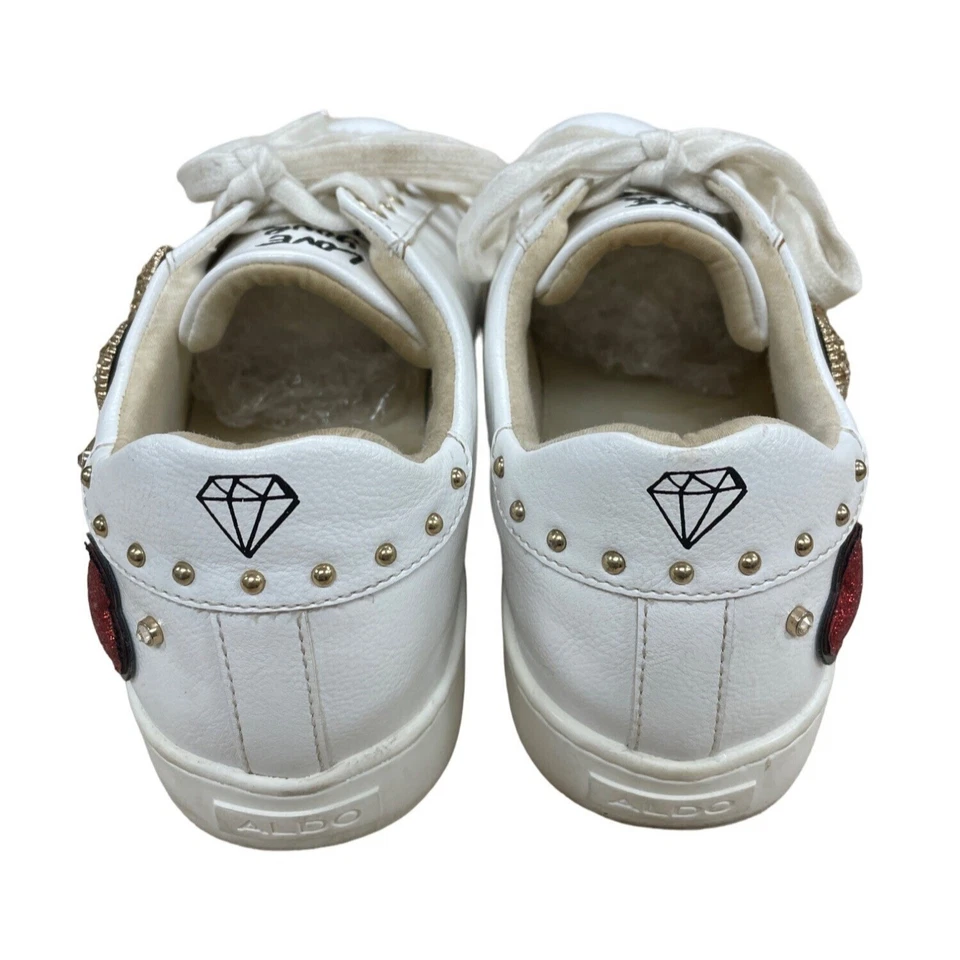 Zapatillas deportivas Aldo Love Your Selfie para mujer de cuero blanco talla 8 SKU 1170 Foto 3 de 4