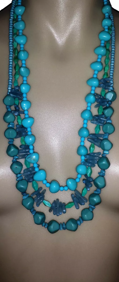 Aqua bead deals necklace