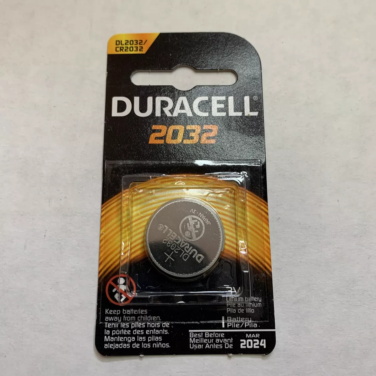 Duracell 2032 3V Lithium Coin Battery With Bitter Coating 1 Count