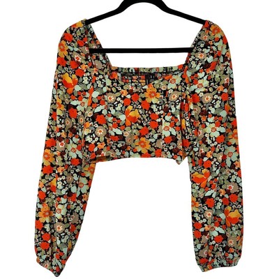 NWT Vero Moda Saga Sweetheart Neck Floral Crop Top Size Medium
