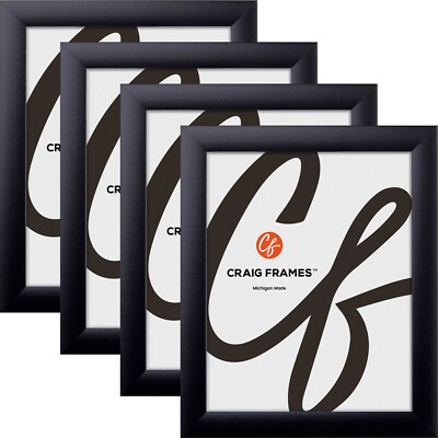 Craig Frames Contemporary 1'' Wide, 4-Pack of Modern Black Picture Frames