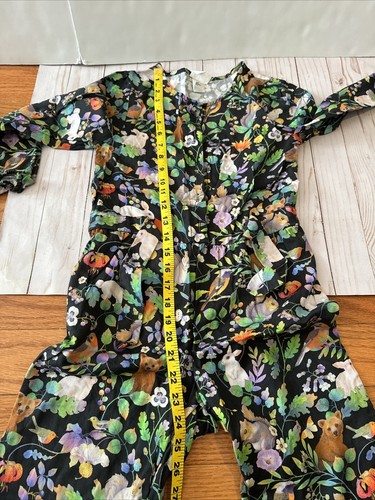 H&M Whooli Chen Kids Girls Forest Animal Jumpsuit Button Self Tie Size 10 - Picture 12 of 13