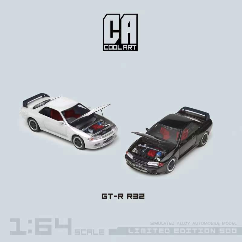 Cool ART 1:64 Nissan GT-R R32 White/Black Diecast Model Car