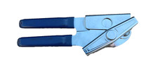 Vintage SWING-A-WAY #8 manueller Dosenöffner/Flaschenöffner blauer Griff 7" lang USA-GUC