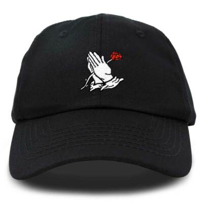 DALIX Prayer Hands Hat Baseball Cap Rose Dad Hats Black White Pink Blue Gray Tan