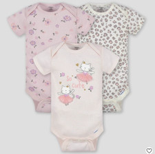 Baby Girl Lot of 3 Onesies Ballerina Leopard Floral NWT Gerber Cotton