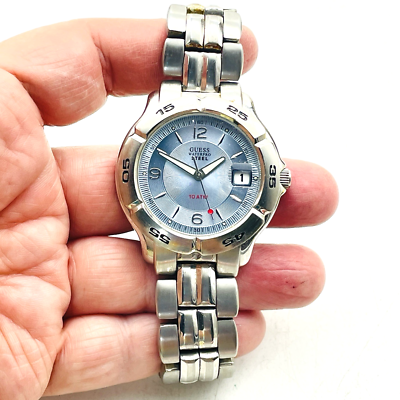 Bracelet Montre Guess Pour Femme - Cuir, Double Tonalité, étanche 50m, Occasion Avec Traces D'usage