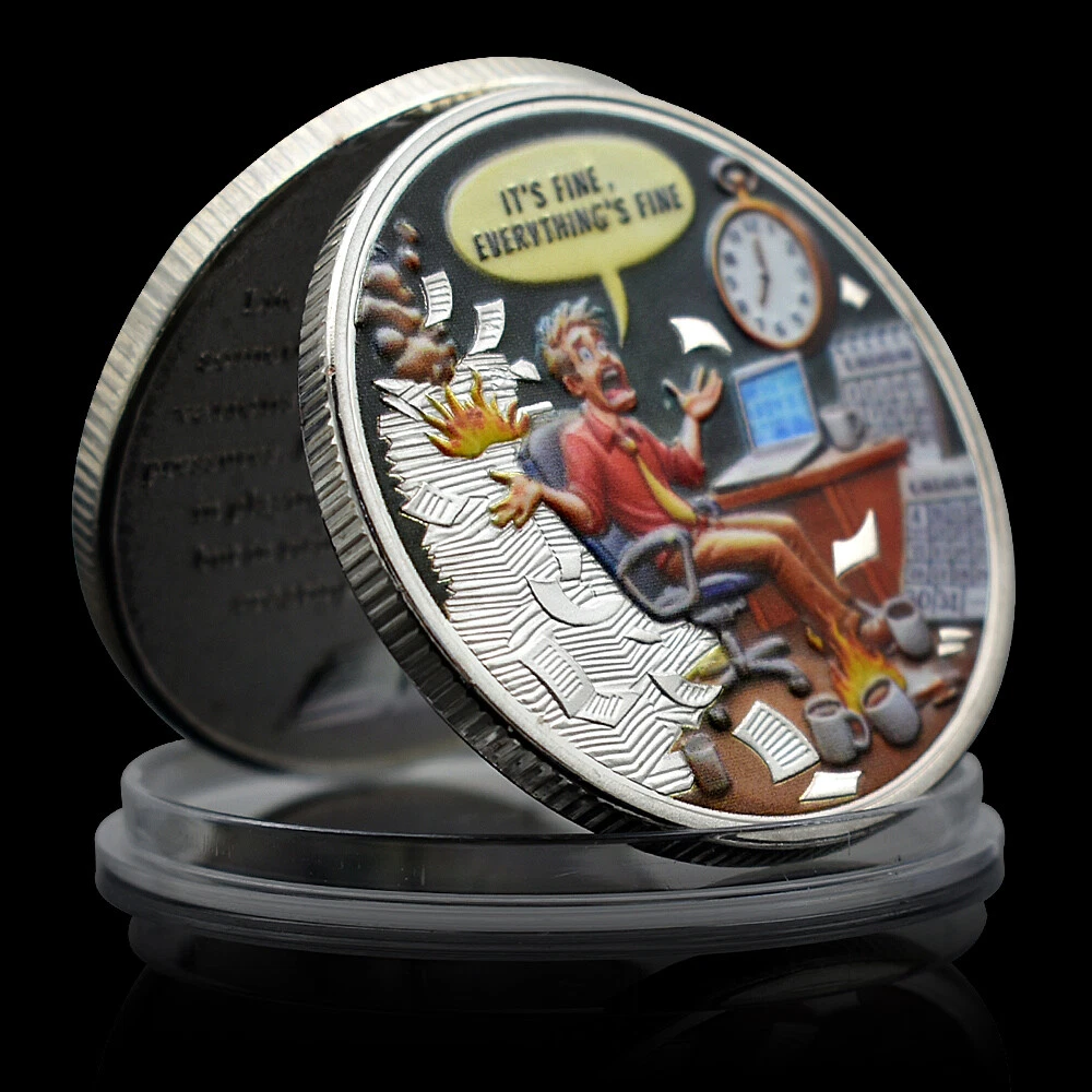 Rise in Chaos and Adversity Challenge Coin Everything's Fine Commemorative Medal - Picture 2 of 15