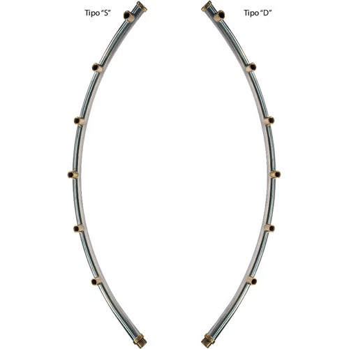 ARAG coppia Aste curve in acciaio INOX con 7+7 attacchi 1/4" per ventola d.800