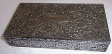Verziertes Silber K&auml;stchen m.Deckel,unbekannt markiert,ca:L/BH 17/8,5/3 cm, 624g